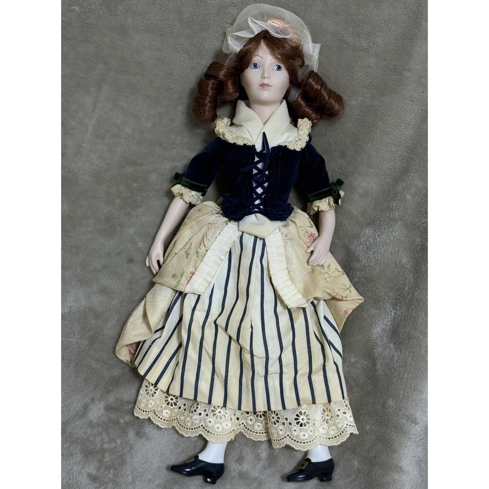 Franklin Heirloom Porcelain Doll, "Strawberry Girl" Missing Accessories